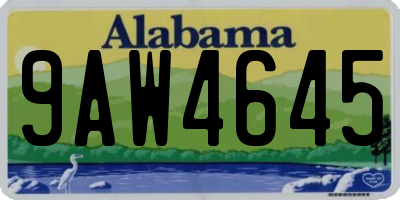 AL license plate 9AW4645