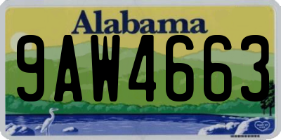 AL license plate 9AW4663