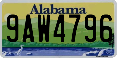 AL license plate 9AW4796
