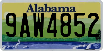 AL license plate 9AW4852