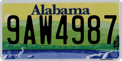 AL license plate 9AW4987