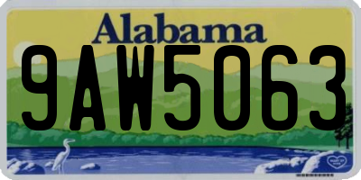 AL license plate 9AW5063