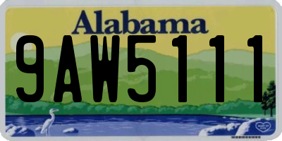 AL license plate 9AW5111
