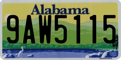 AL license plate 9AW5115