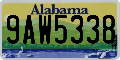 AL license plate 9AW5338