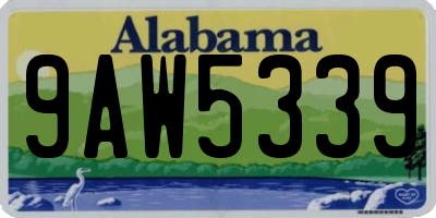 AL license plate 9AW5339