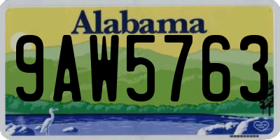 AL license plate 9AW5763