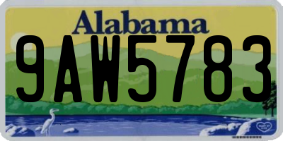 AL license plate 9AW5783