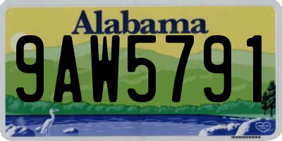 AL license plate 9AW5791