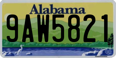 AL license plate 9AW5821