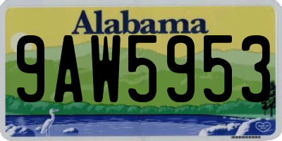 AL license plate 9AW5953
