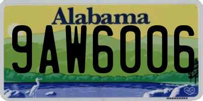 AL license plate 9AW6006