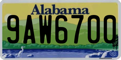 AL license plate 9AW6700