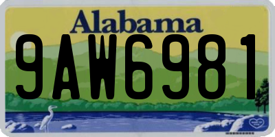 AL license plate 9AW6981