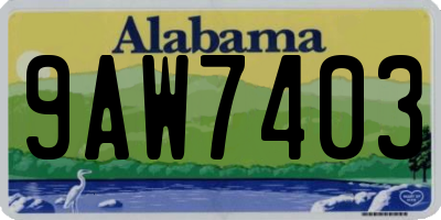 AL license plate 9AW7403