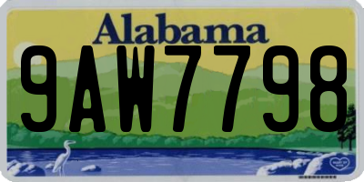 AL license plate 9AW7798