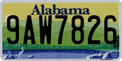 AL license plate 9AW7826