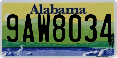 AL license plate 9AW8034
