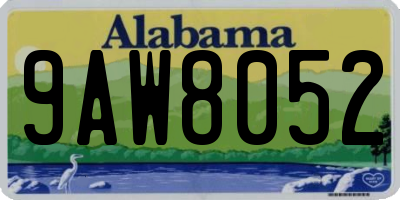 AL license plate 9AW8052
