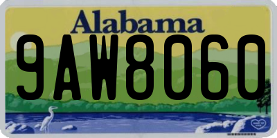 AL license plate 9AW8060
