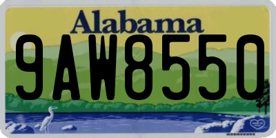 AL license plate 9AW8550