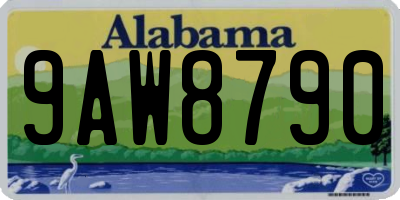 AL license plate 9AW8790