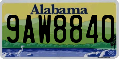 AL license plate 9AW8840