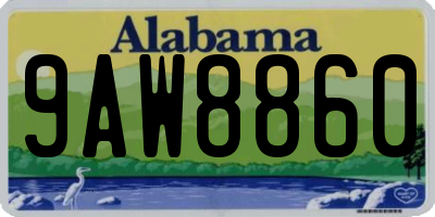 AL license plate 9AW8860