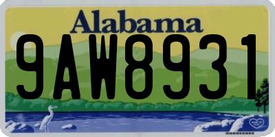 AL license plate 9AW8931