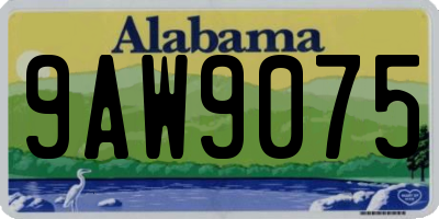 AL license plate 9AW9075