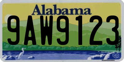 AL license plate 9AW9123