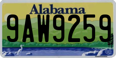 AL license plate 9AW9259