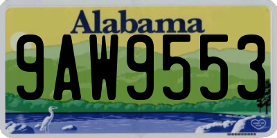 AL license plate 9AW9553