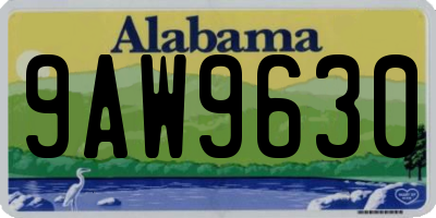 AL license plate 9AW9630