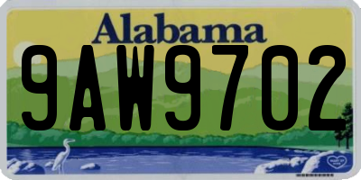 AL license plate 9AW9702