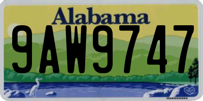 AL license plate 9AW9747