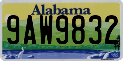 AL license plate 9AW9832