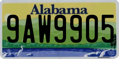 AL license plate 9AW9905
