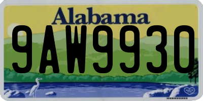 AL license plate 9AW9930