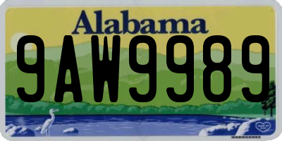 AL license plate 9AW9989