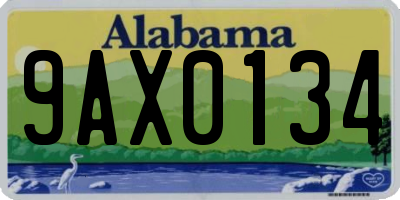 AL license plate 9AX0134
