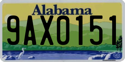 AL license plate 9AX0151