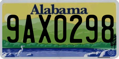 AL license plate 9AX0298