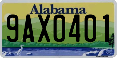 AL license plate 9AX0401