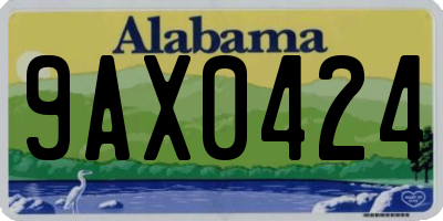 AL license plate 9AX0424
