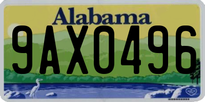 AL license plate 9AX0496