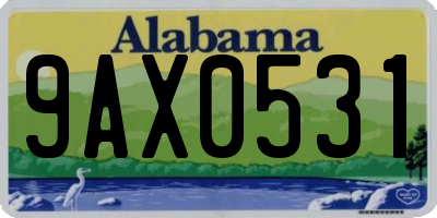 AL license plate 9AX0531