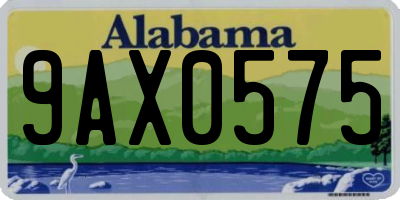 AL license plate 9AX0575