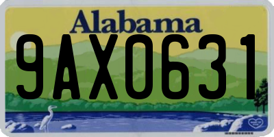 AL license plate 9AX0631