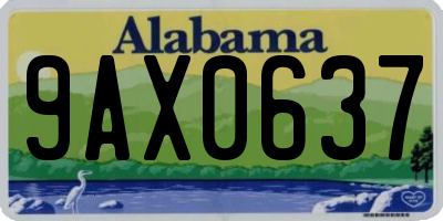 AL license plate 9AX0637